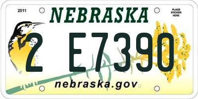 NE license plate 2E7390