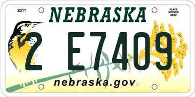 NE license plate 2E7409