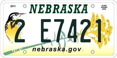 NE license plate 2E7421