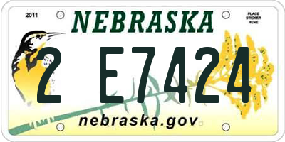 NE license plate 2E7424