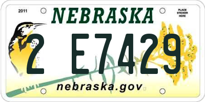 NE license plate 2E7429