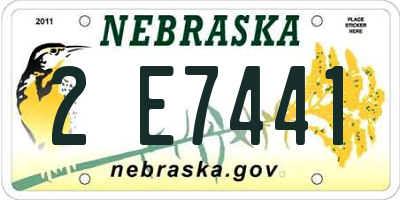 NE license plate 2E7441
