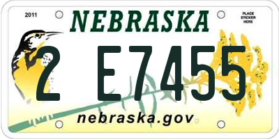 NE license plate 2E7455