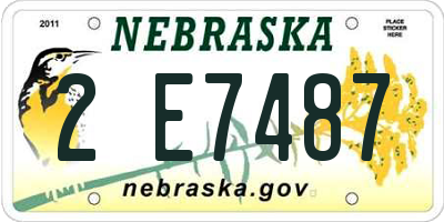 NE license plate 2E7487