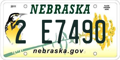 NE license plate 2E7490