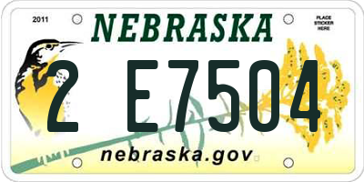 NE license plate 2E7504