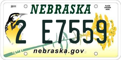 NE license plate 2E7559