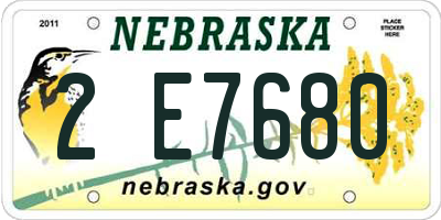 NE license plate 2E7680