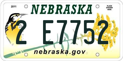 NE license plate 2E7752