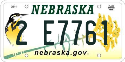 NE license plate 2E7761