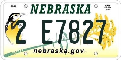 NE license plate 2E7827