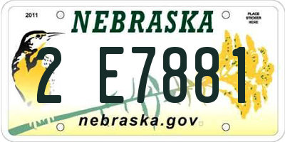 NE license plate 2E7881