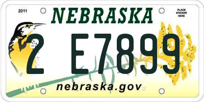 NE license plate 2E7899