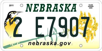 NE license plate 2E7907