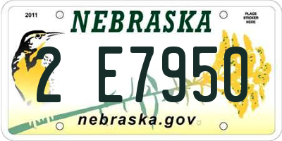 NE license plate 2E7950