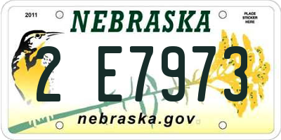 NE license plate 2E7973