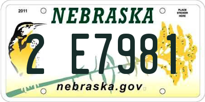 NE license plate 2E7981