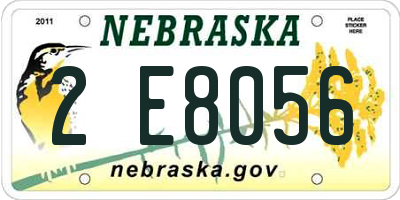 NE license plate 2E8056