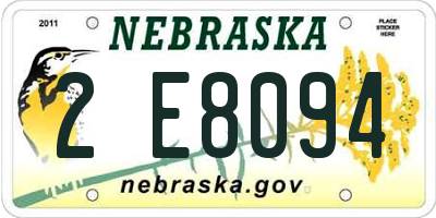 NE license plate 2E8094