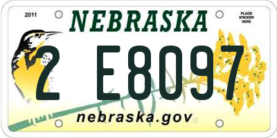NE license plate 2E8097