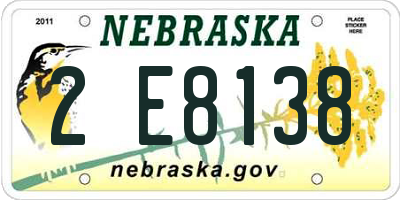 NE license plate 2E8138