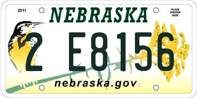NE license plate 2E8156