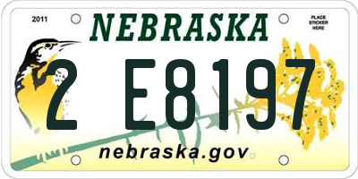 NE license plate 2E8197