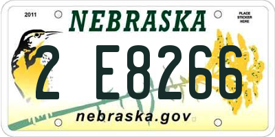 NE license plate 2E8266