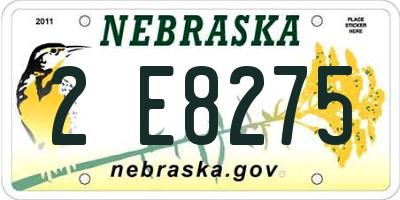 NE license plate 2E8275