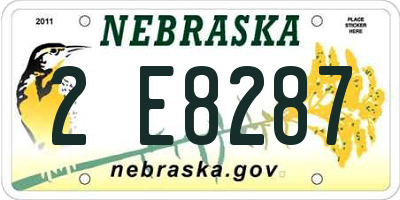 NE license plate 2E8287