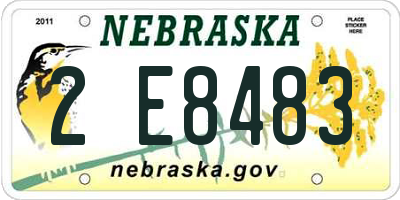 NE license plate 2E8483