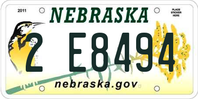 NE license plate 2E8494