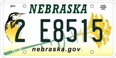 NE license plate 2E8515