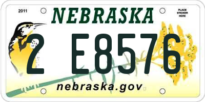 NE license plate 2E8576