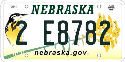 NE license plate 2E8782