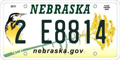 NE license plate 2E8814