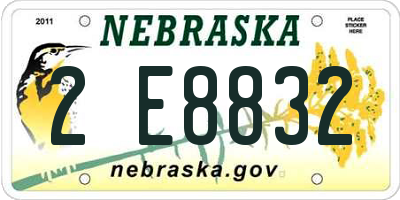 NE license plate 2E8832