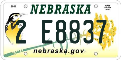 NE license plate 2E8837