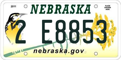 NE license plate 2E8853