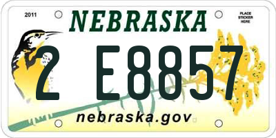 NE license plate 2E8857