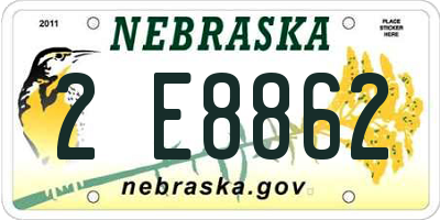 NE license plate 2E8862