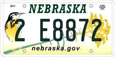 NE license plate 2E8872