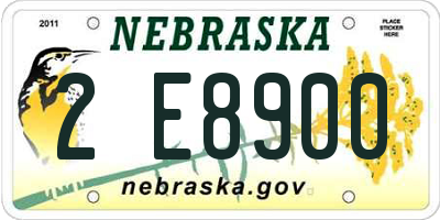 NE license plate 2E8900