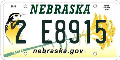 NE license plate 2E8915