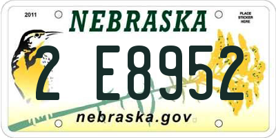 NE license plate 2E8952