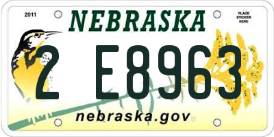NE license plate 2E8963
