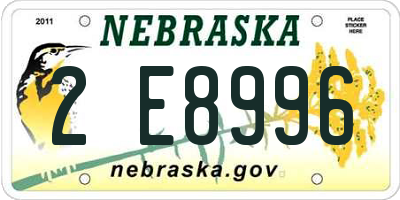 NE license plate 2E8996