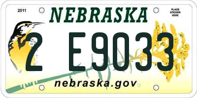 NE license plate 2E9033