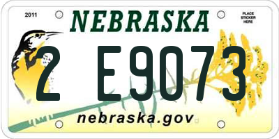 NE license plate 2E9073