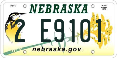NE license plate 2E9101
